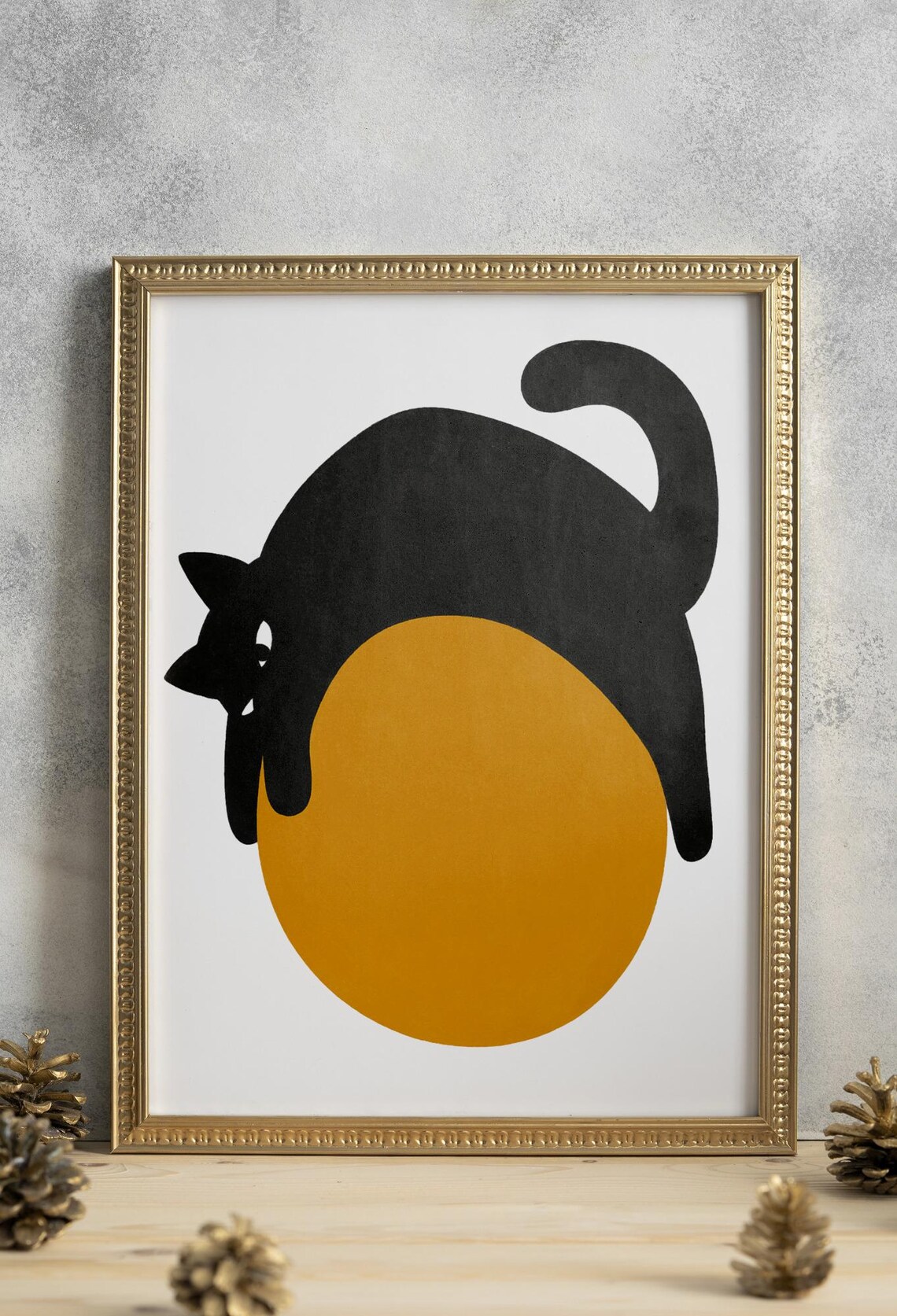 Abstract Black Cat, Modern Minimalist Cat Art Print - Image 3
