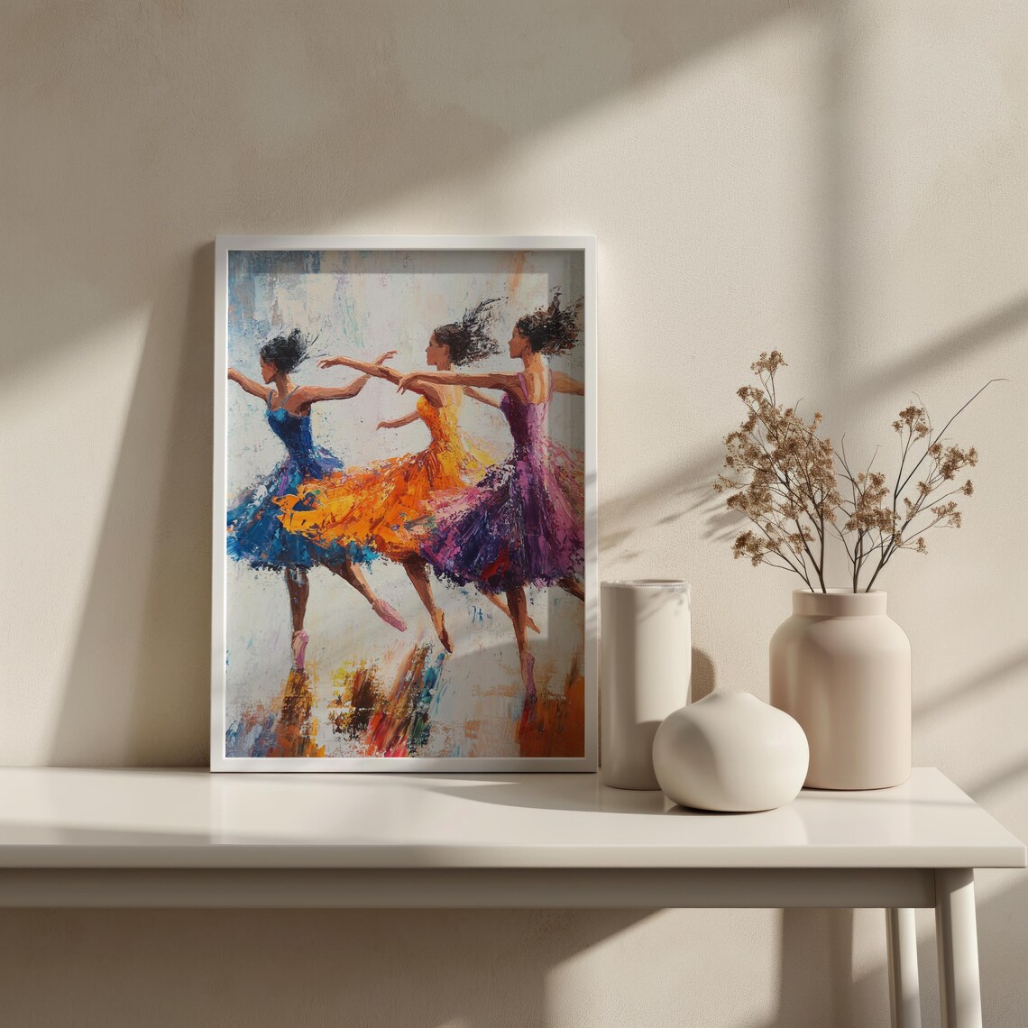 Dancing Ballerinas Colorful Impressionist Ballet Dancers Motion Wall Art - Image 2