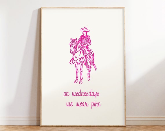 Pink Cowboy Wall Art Funny Western Wall Art Modern Cowboy Print Western Decor Trendy Cowboy Quote Art Minimalist Wild West Wall Art