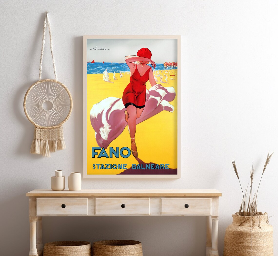 Fano Italy Vintage Travel Poster, Retro Italy - Image 4