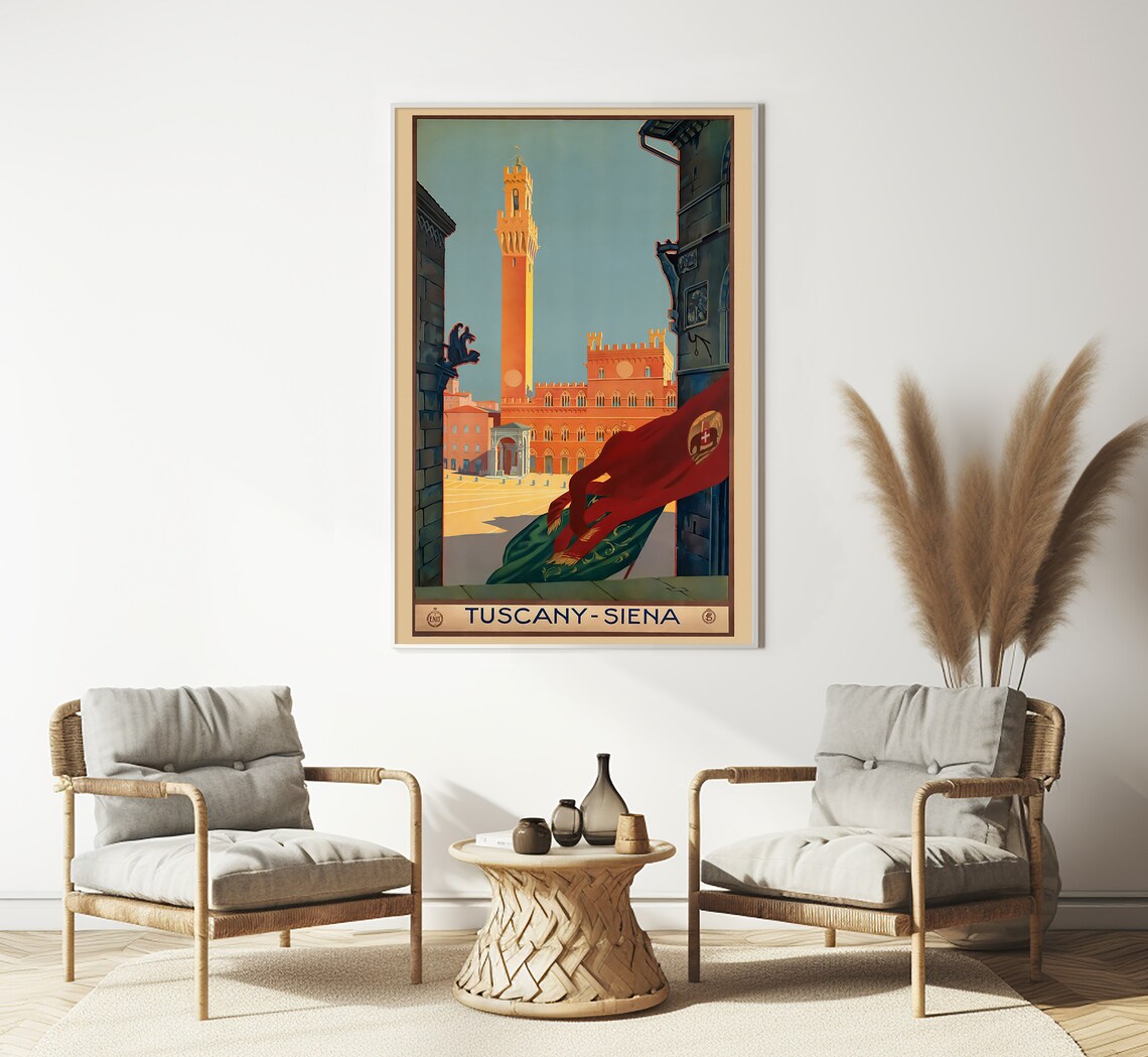 Tuscany Siena Italy Vintage Travel Poster Art Print - Image 3