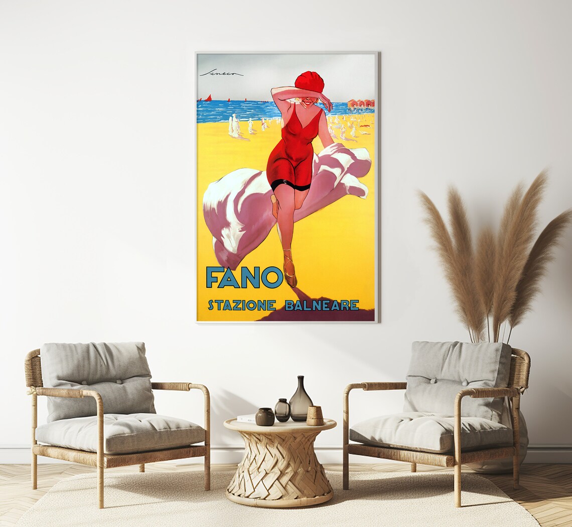 Fano Italy Vintage Travel Poster, Retro Italy - Image 3