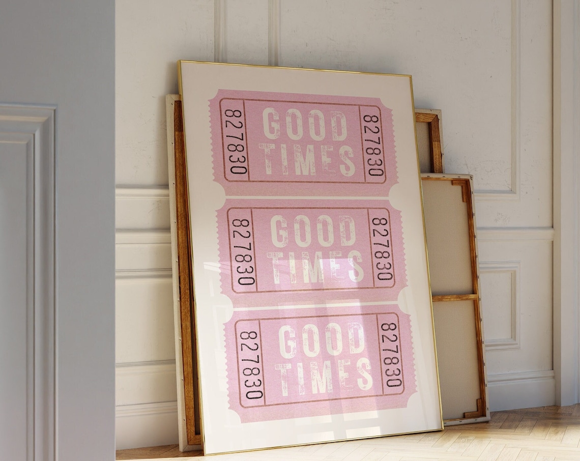 Good Times Ticket Retro Bar Cart Art Print - Image 3