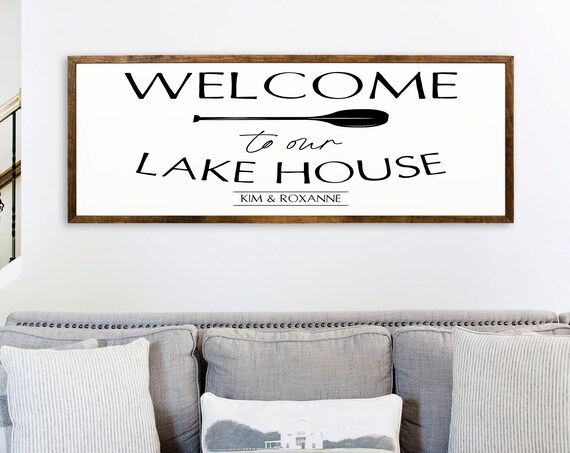 Welcome To Our Lake House Personalized Sign Art Print