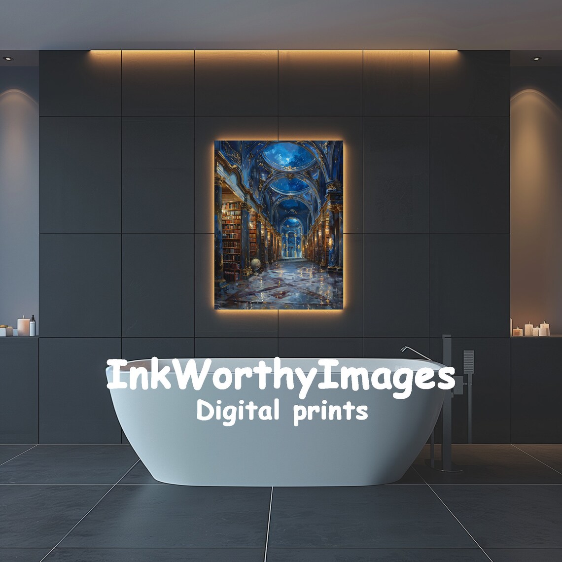 Enchanted Magical Library, Starry Sky Halloween Decor - Image 4