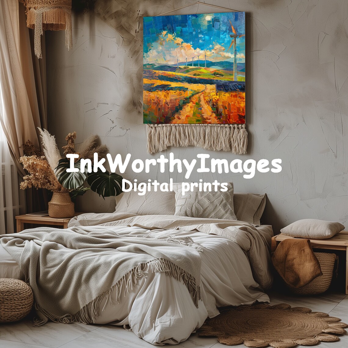 Renewable Energy Landscape Painting, Sustainable Energy - Image 4