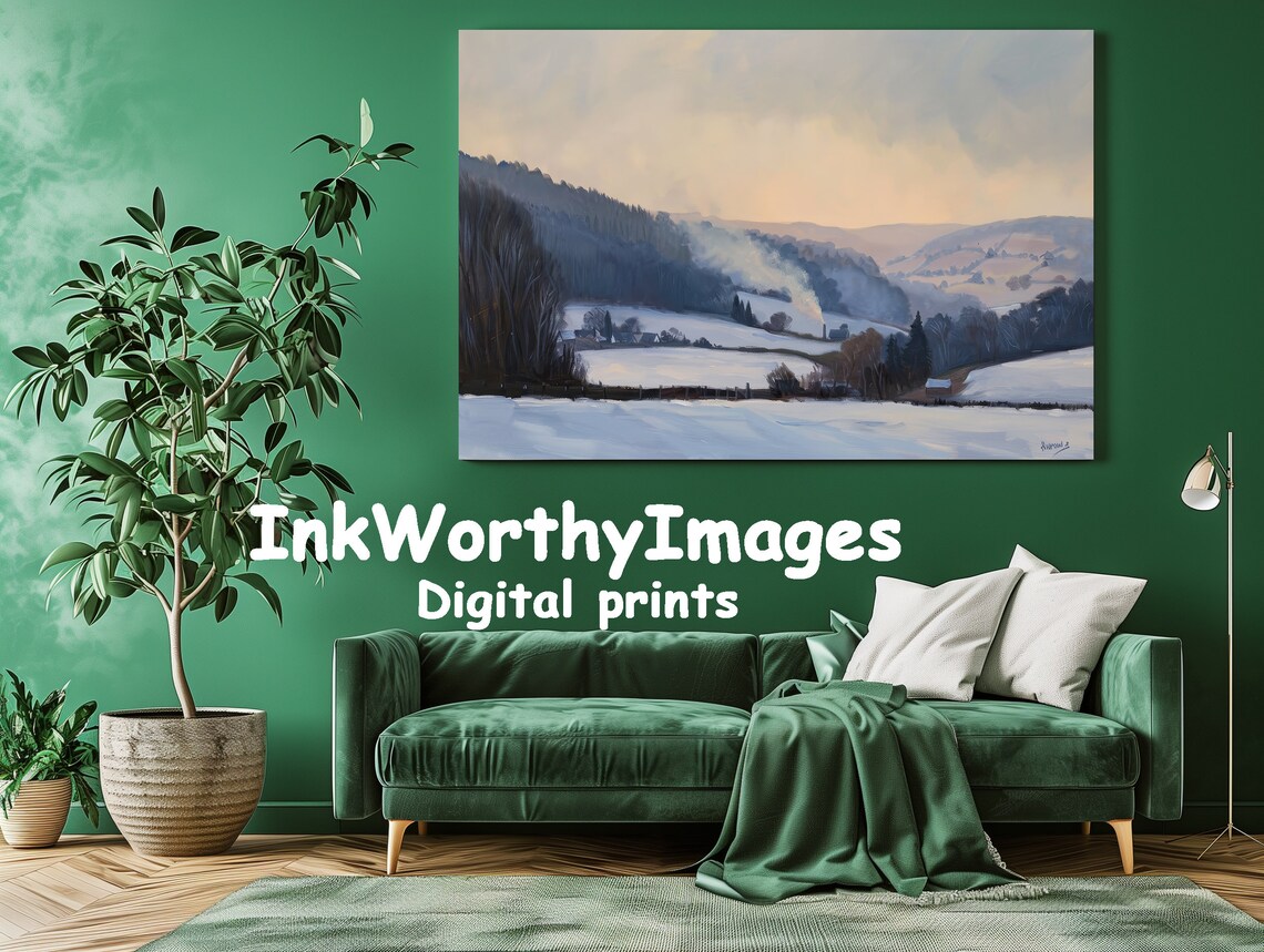 Tranquil Winter Morning Landscape, Cozy Rustic Scene - Image 3