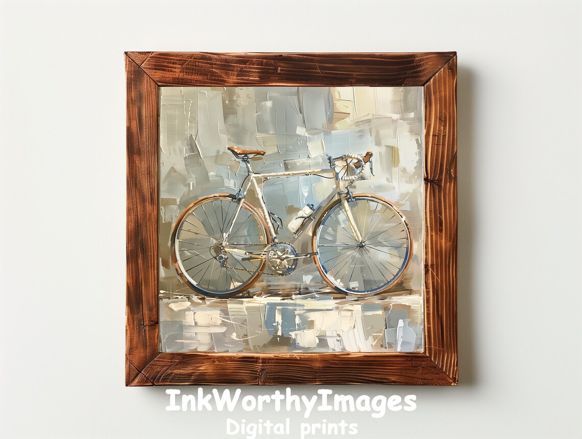 Vintage Bicycle Painting, Modern Abstract Art - Image 3