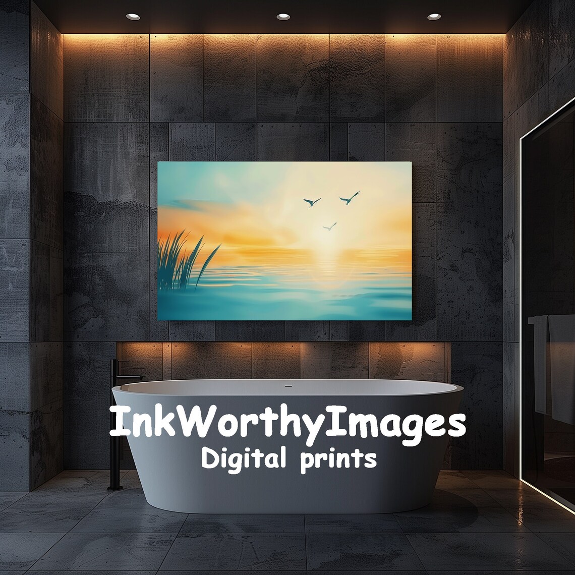 Sunset Over Tranquil Waters, Serene Seascape - Image 5