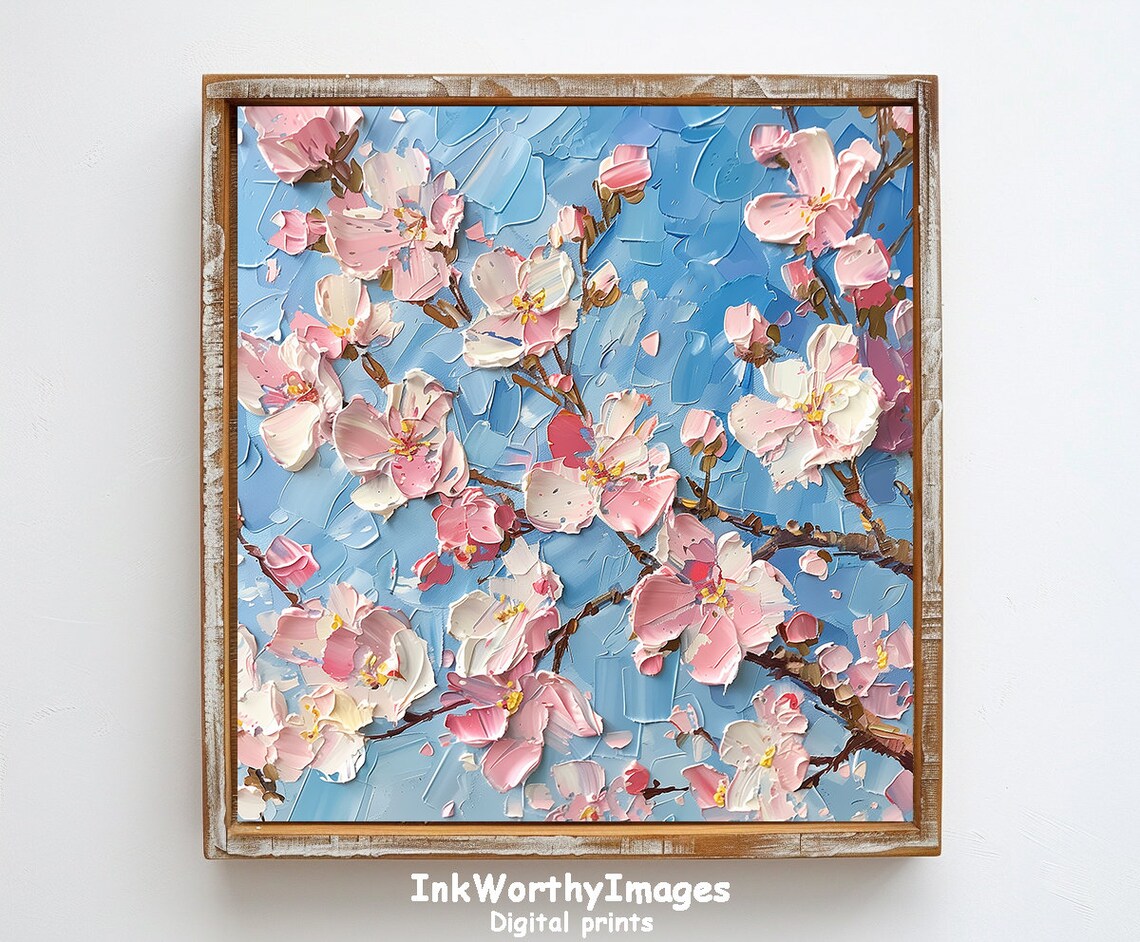 Cherry Blossom Art Print, Spring Floral Painting - Image 2
