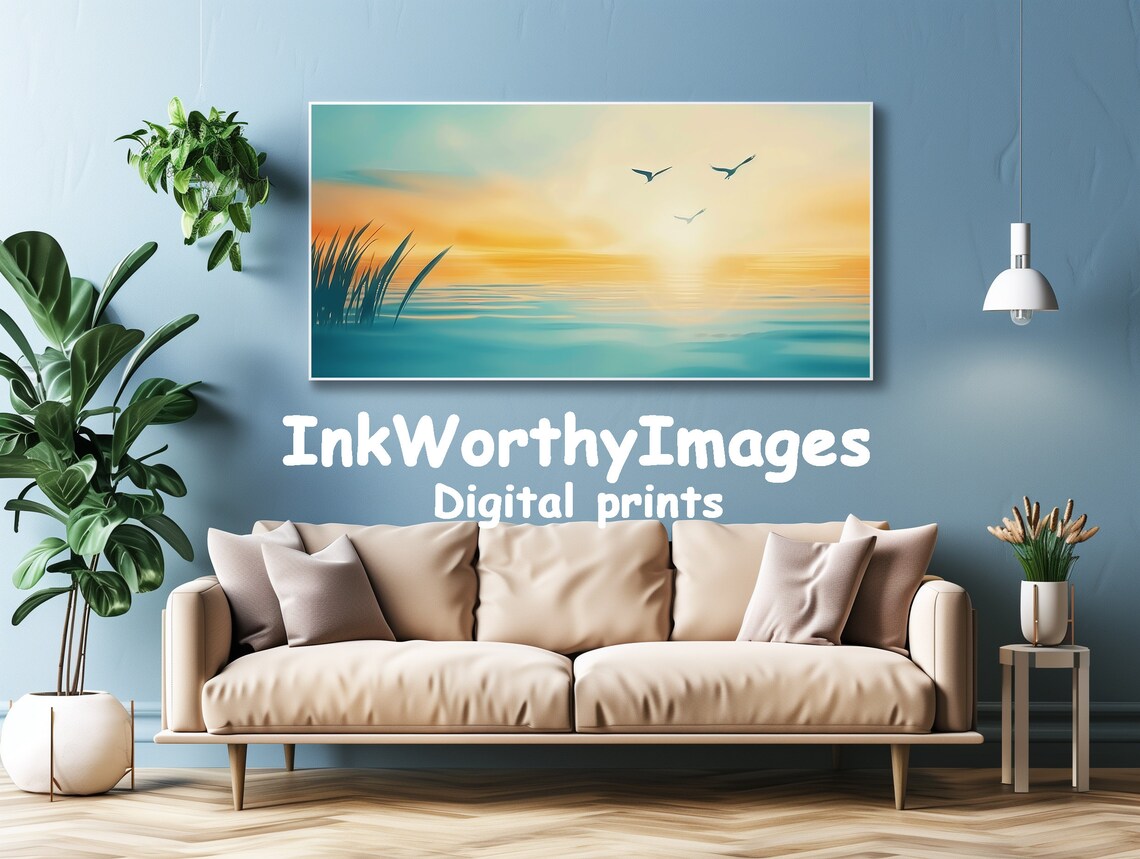 Sunset Over Tranquil Waters, Serene Seascape - Image 3