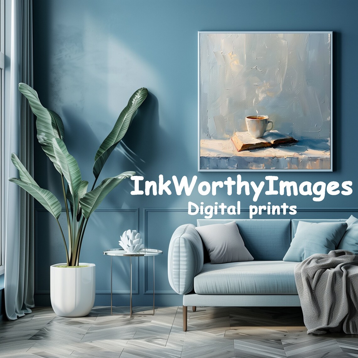 Morning Coffee And Book, Cozy Reading Nook Art Print - Image 2