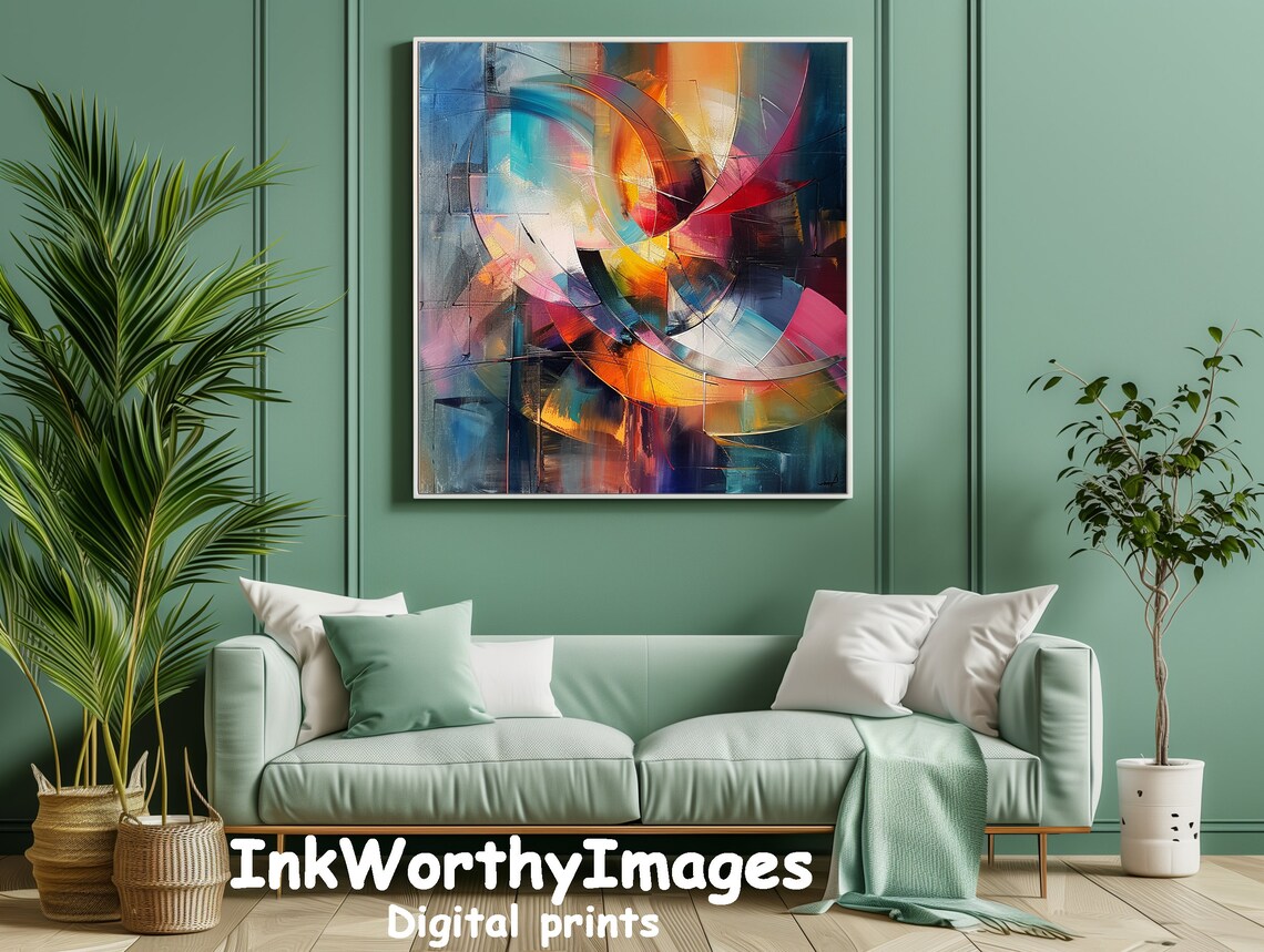 Vibrant Abstract Swirl, Modern Art Decor - Image 4