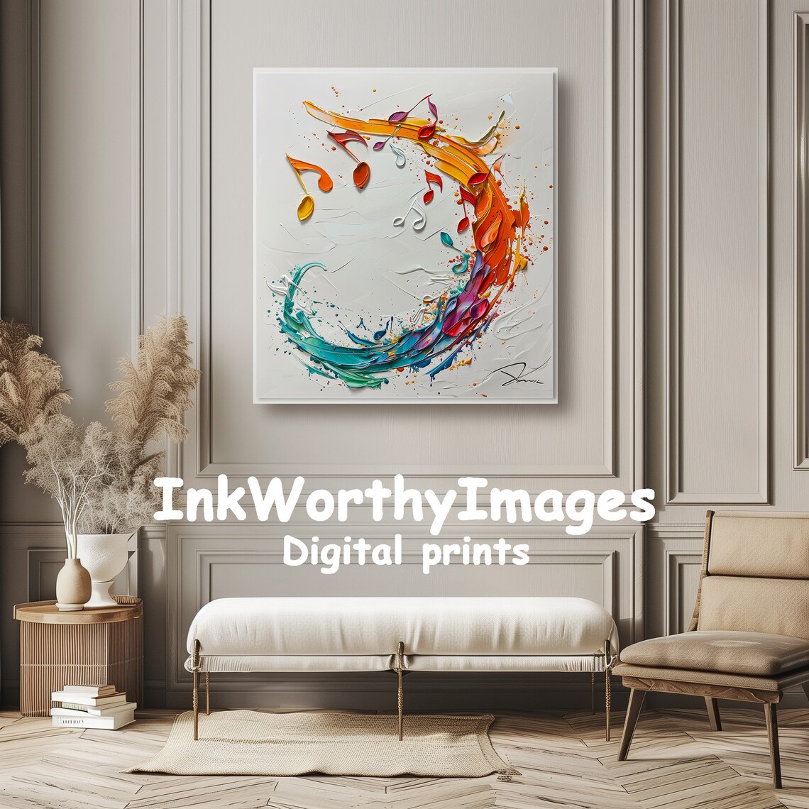 Musical Notes Abstract, Vibrant Music Wall Decor - Image 6