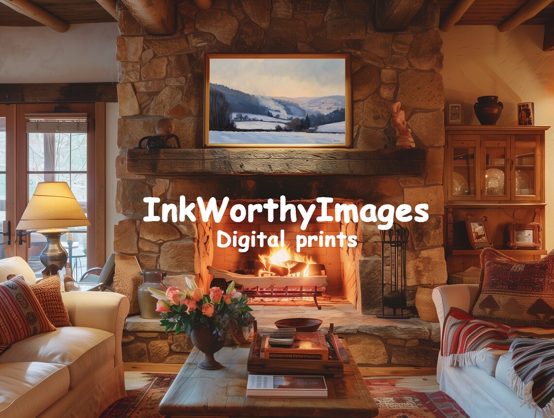 Tranquil Winter Morning Landscape, Cozy Rustic Scene - Image 2