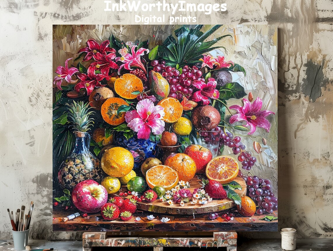 Lush Tropical Fruit And Flowers, Exotic Kitchen Decor