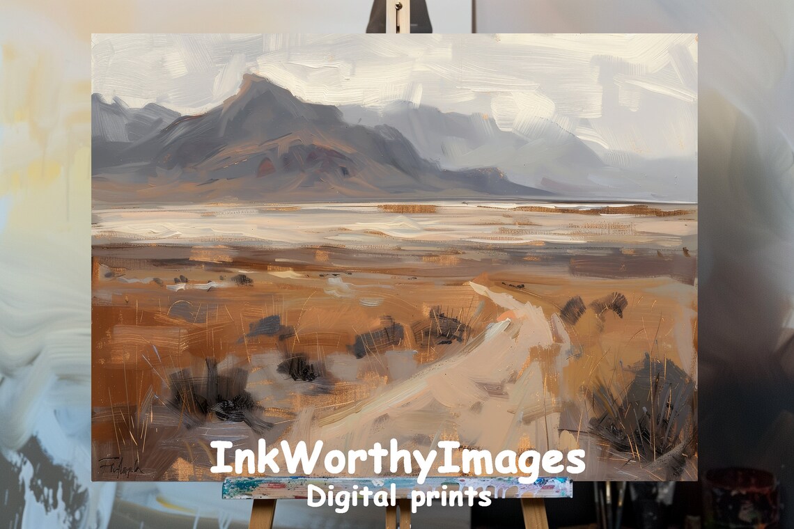 Minimalist Desert Landscape, Modern Impressionist Art