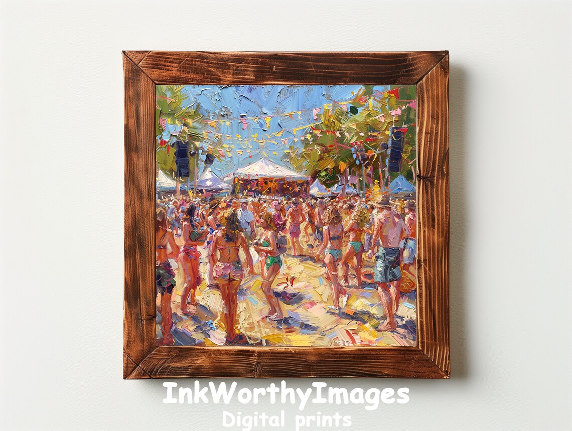 Lively Beach Festival, Vibrant Seaside Celebration Art - Image 2