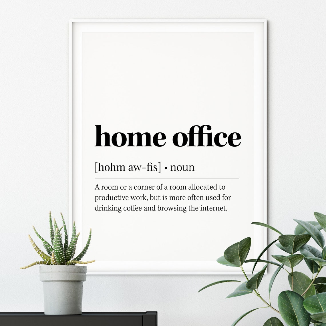 Home Office Definition Dictionary Style Funny Remote Work Art Poster - Image 2