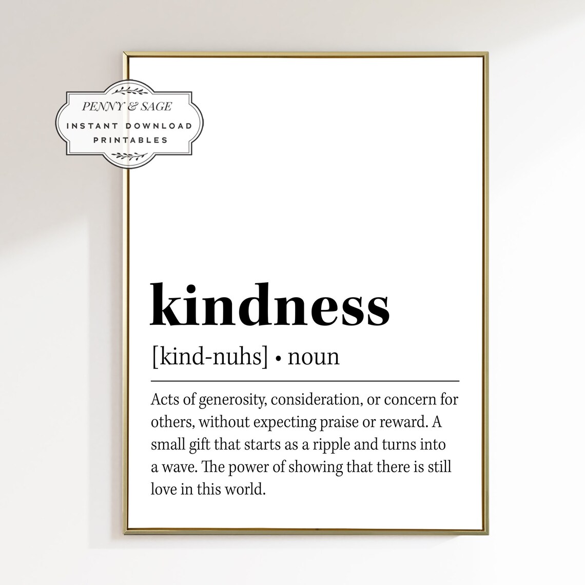 Kindness Definition Inspirational Poster Heartwarming Quote Gift For Wall - Image 2