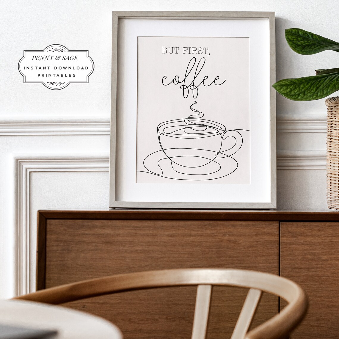 But First Coffee Funny Office Wall Art Print