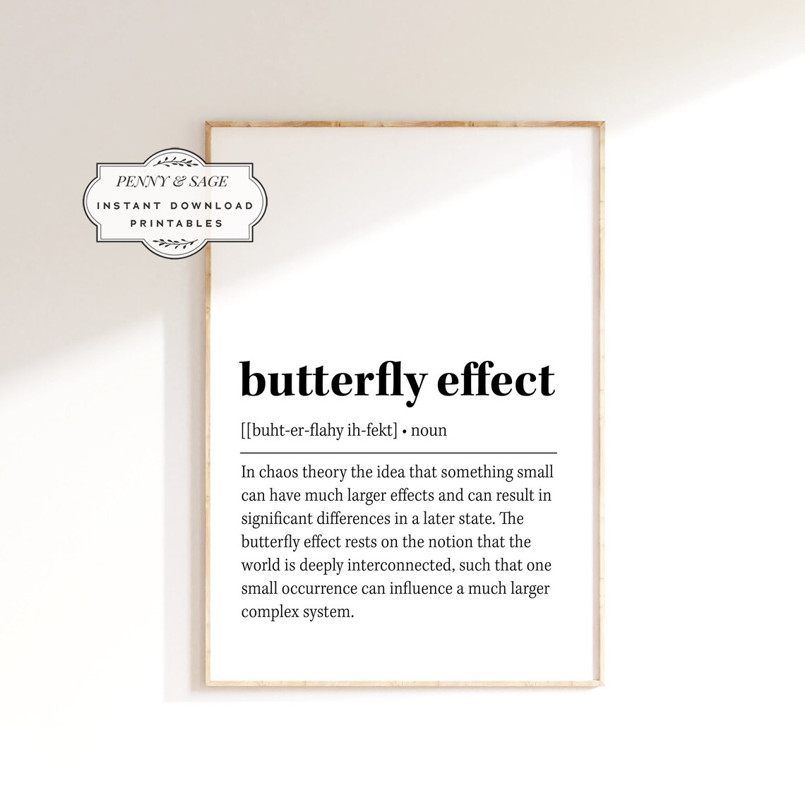 Butterfly Effect Definition Minimalist Wall Art Print