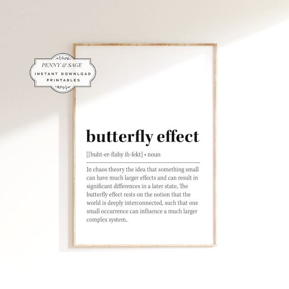 Butterfly Effect Definition Minimalist Wall Art Print