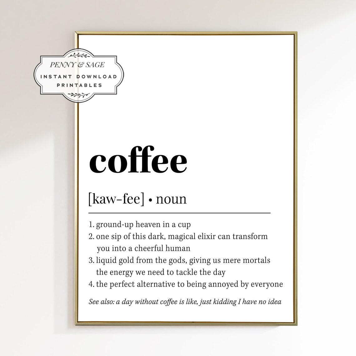 Coffee Definition Quote Decor, Coffee Bar Art Print - Image 2