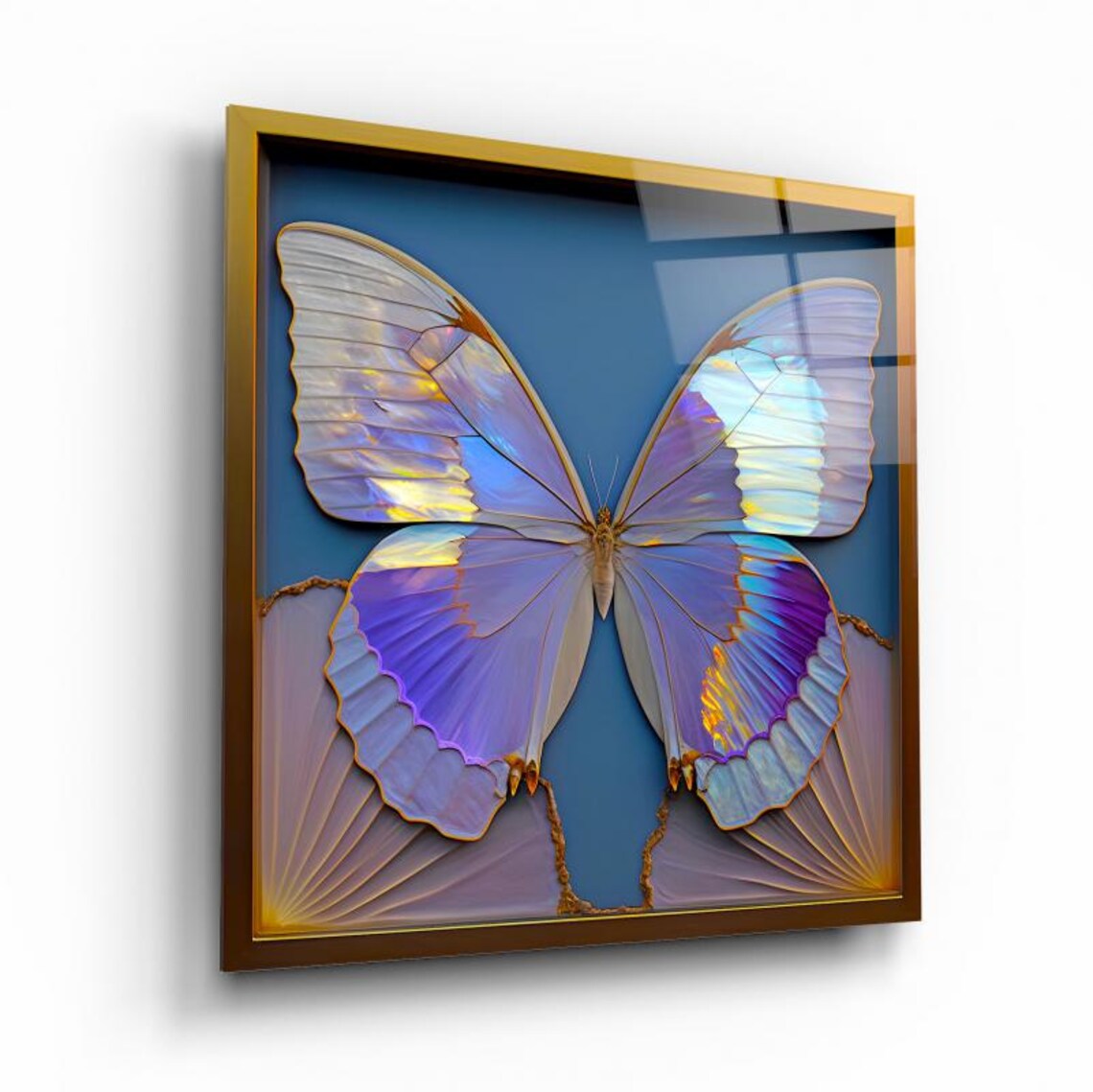 Elegant Butterfly Wall Art Tempered Glass Print Modern Insect Decor Luxury Glass Wall Art For Home And Office - Image 2
