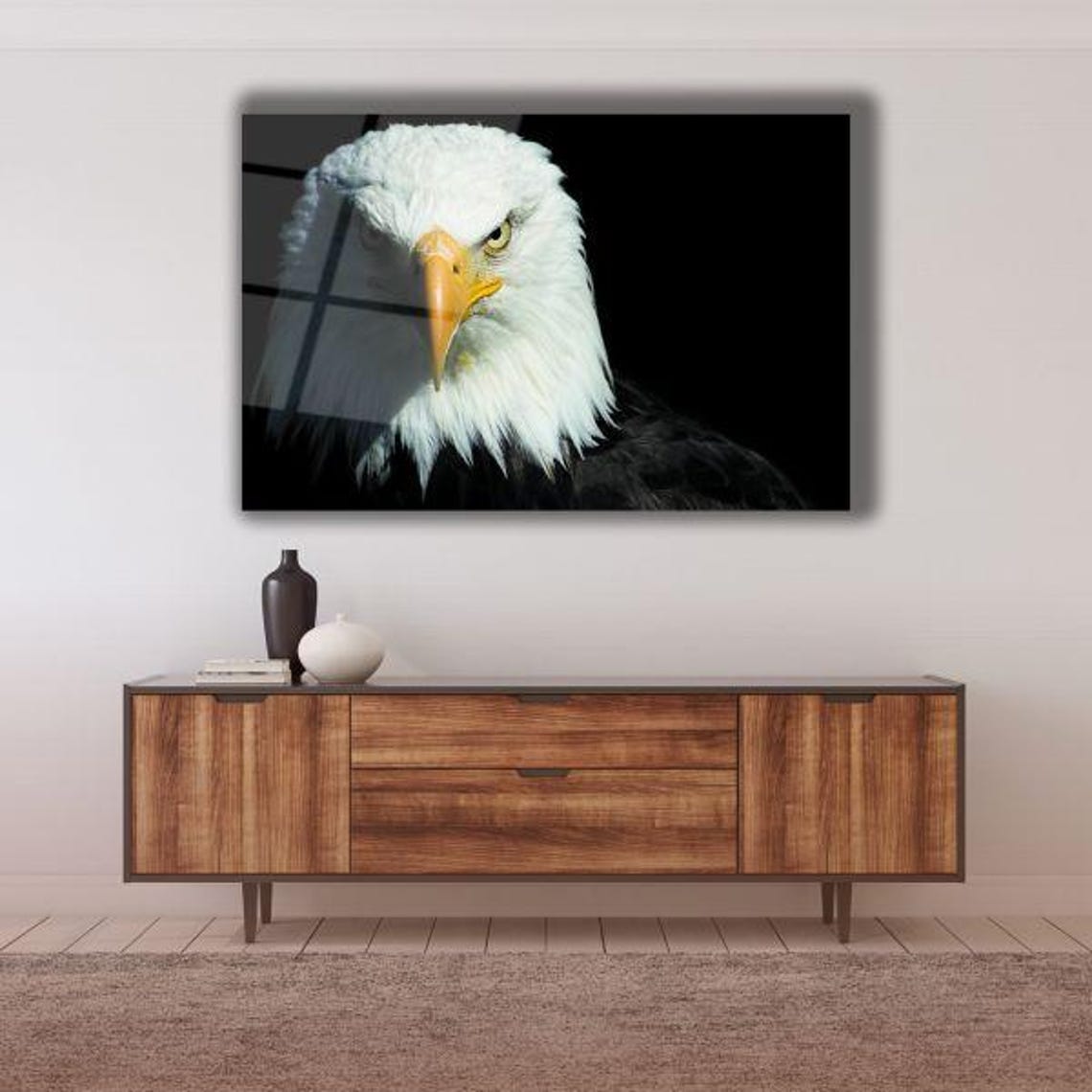 Majestic Bald Eagle Intense Powerful Gaze Dramatic Wildlife Poster