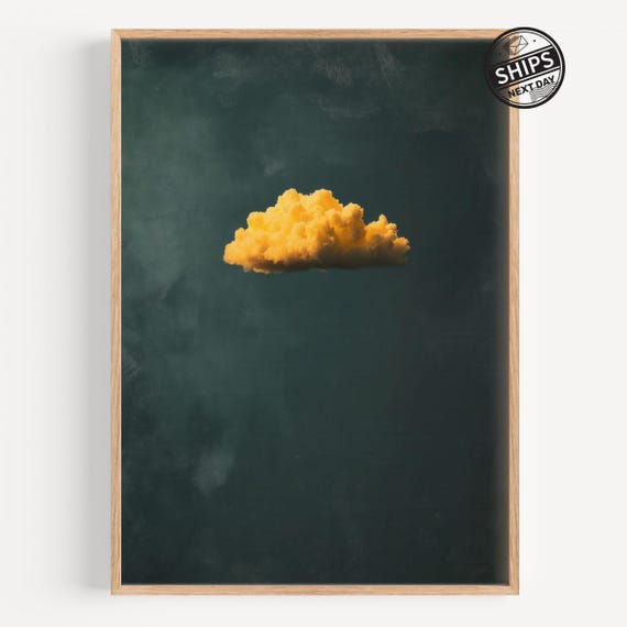 Yellow Cloud Artwork Print Minimalist Abstract Wall Art For Modern Home Decor Living Room Bedroom Or Office Poster