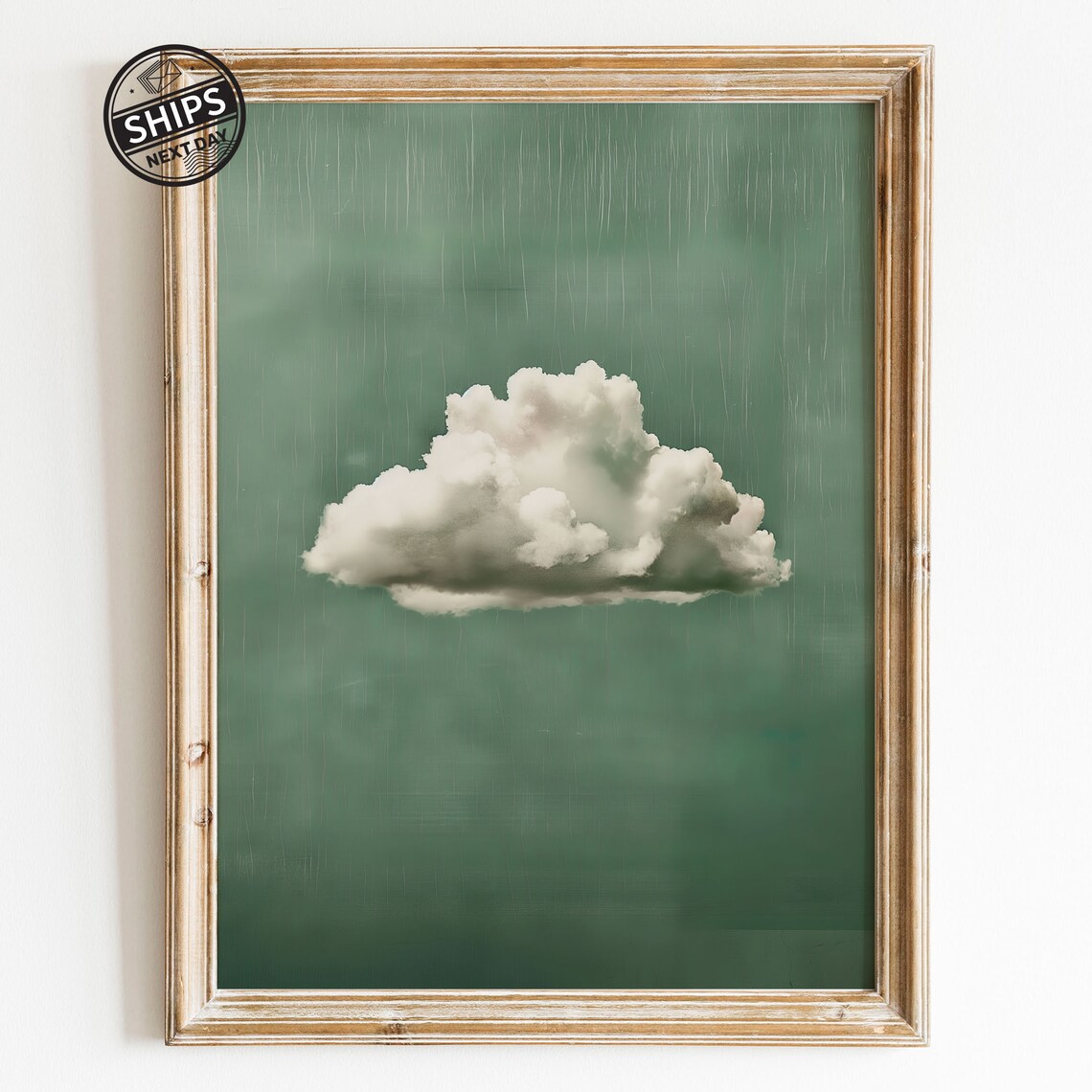 Sage Cloud Painting Abstract Art Print, Maximalist Decor