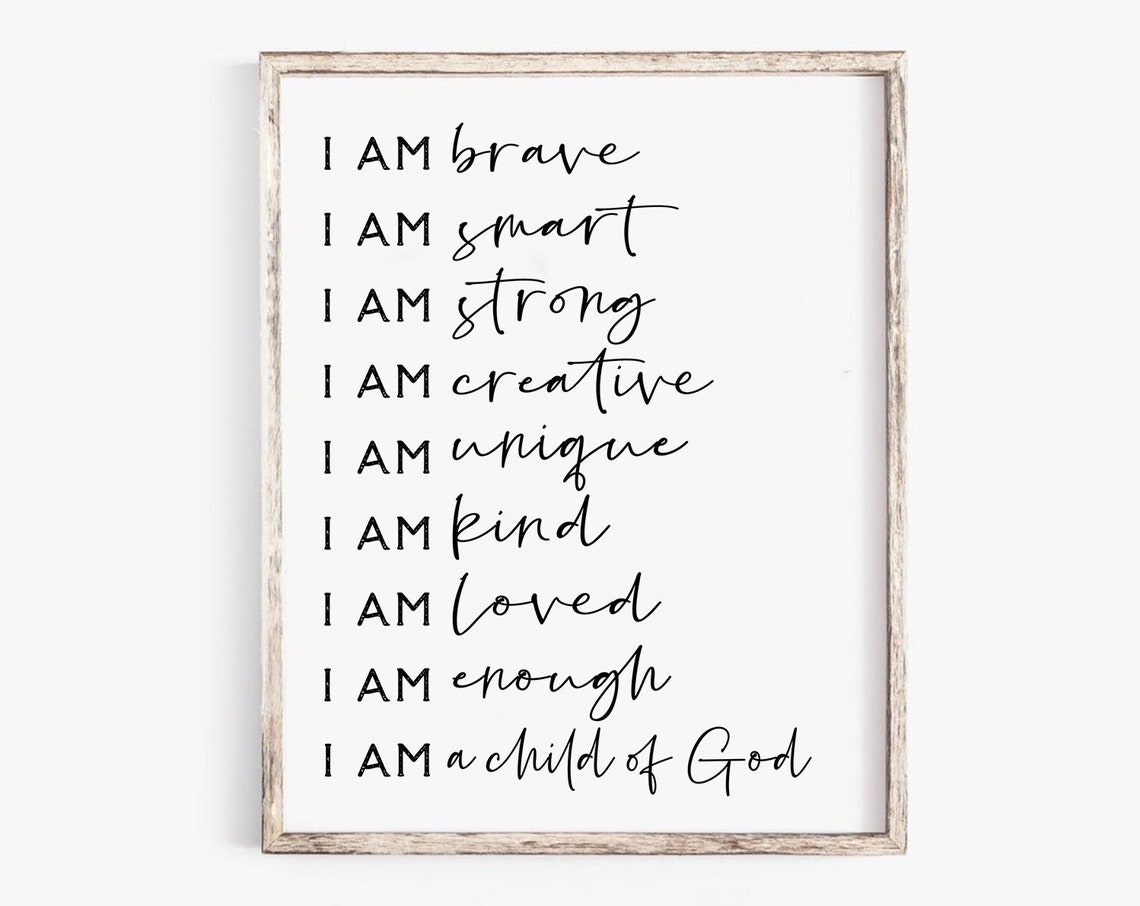 I Am Brave I Am A Child Of God, Bible Verse Art Print