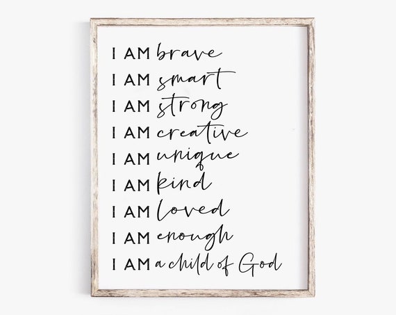 I Am Brave I Am A Child Of God, Bible Verse Art Print