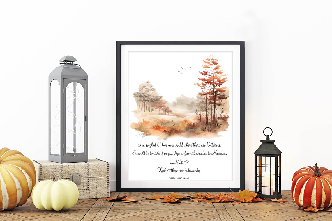 Anne of Green Gables October Quote Watercolor Fall Landscape Poster - Image 2