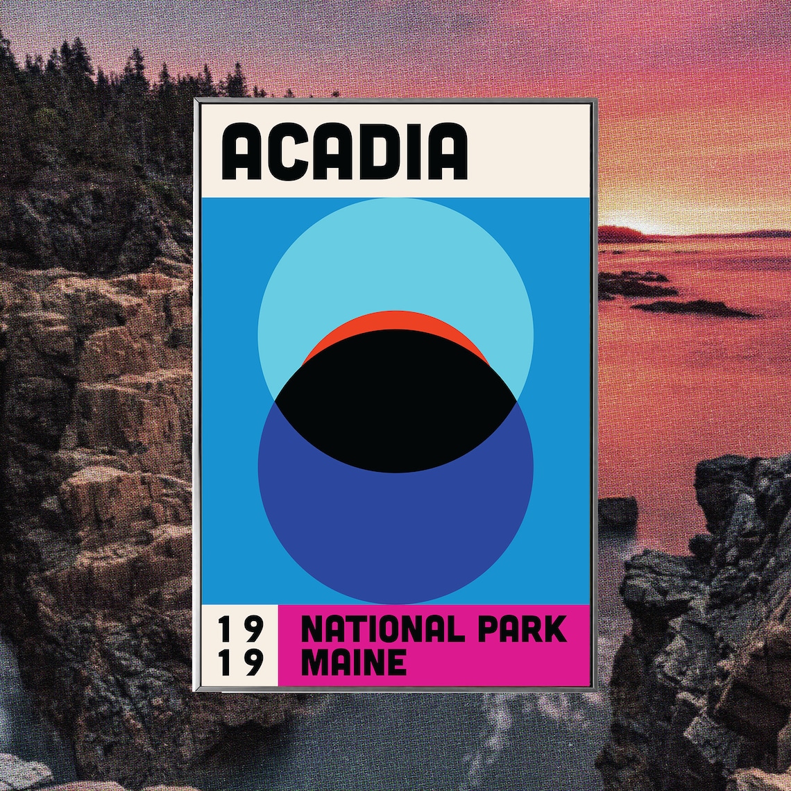 Acadia National Park Maine 1919 Bauhaus Travel Art Wall Poster