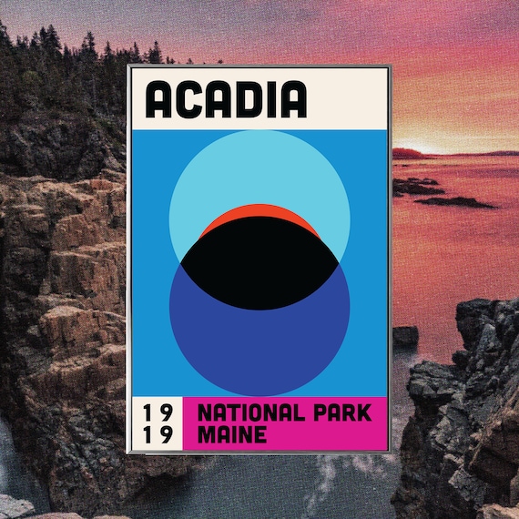 Acadia National Park Maine 1919 Bauhaus Travel Art Wall Poster