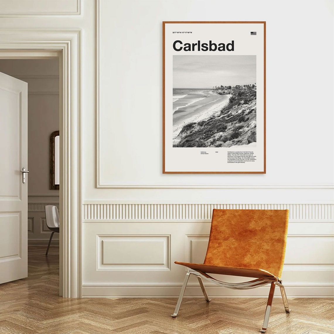 Carlsbad California Beach Coast Photo Travel Art Wall Poster - Image 2