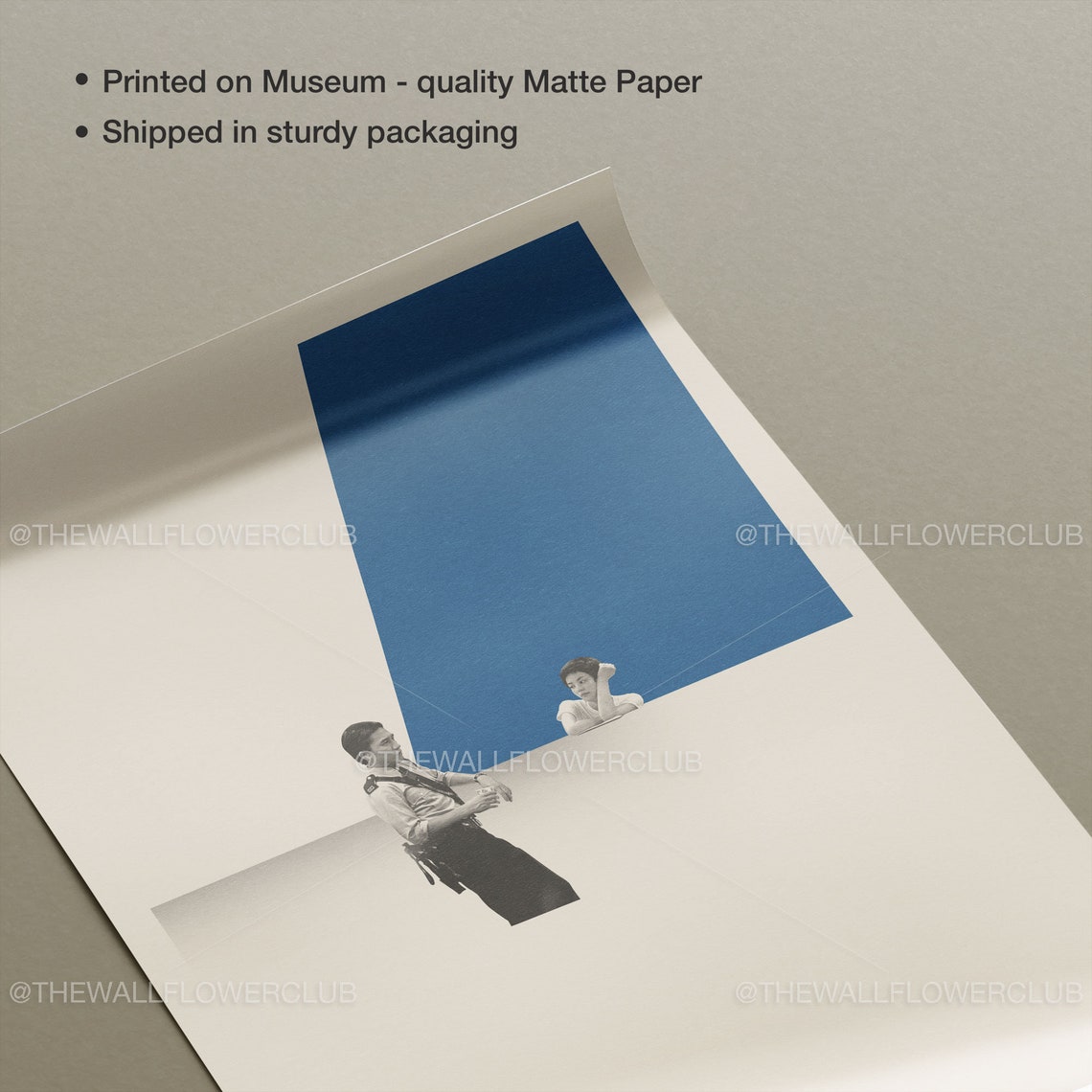 Minimalist Beige Cinematic Collage Blue Retro Movie Style Poster - Image 2