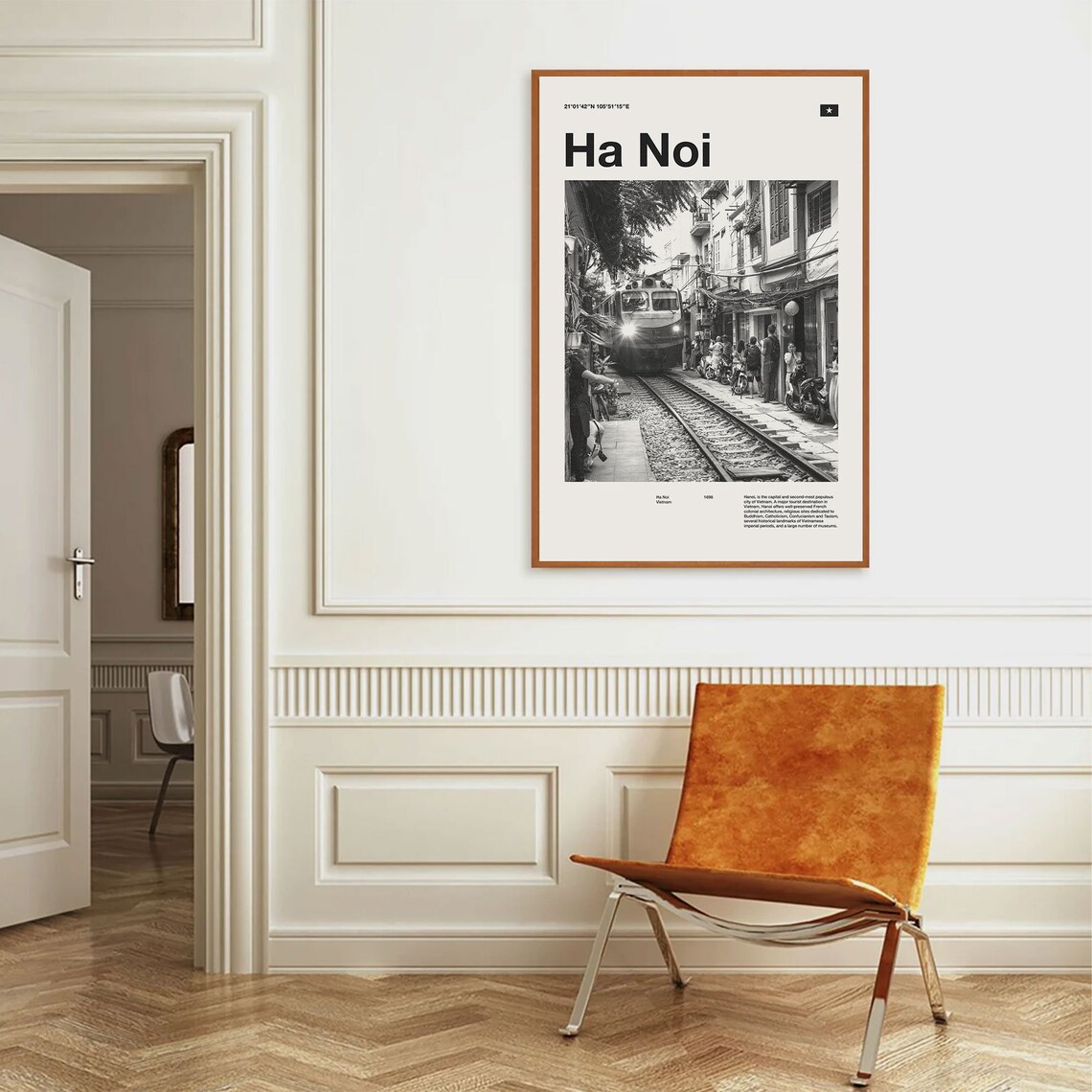 Ha Noi Art Print Ha Noi Poster Ha Noi Wall Art Mid Century Poster Travel Print Art Vietnam Vintage Poster - Image 3