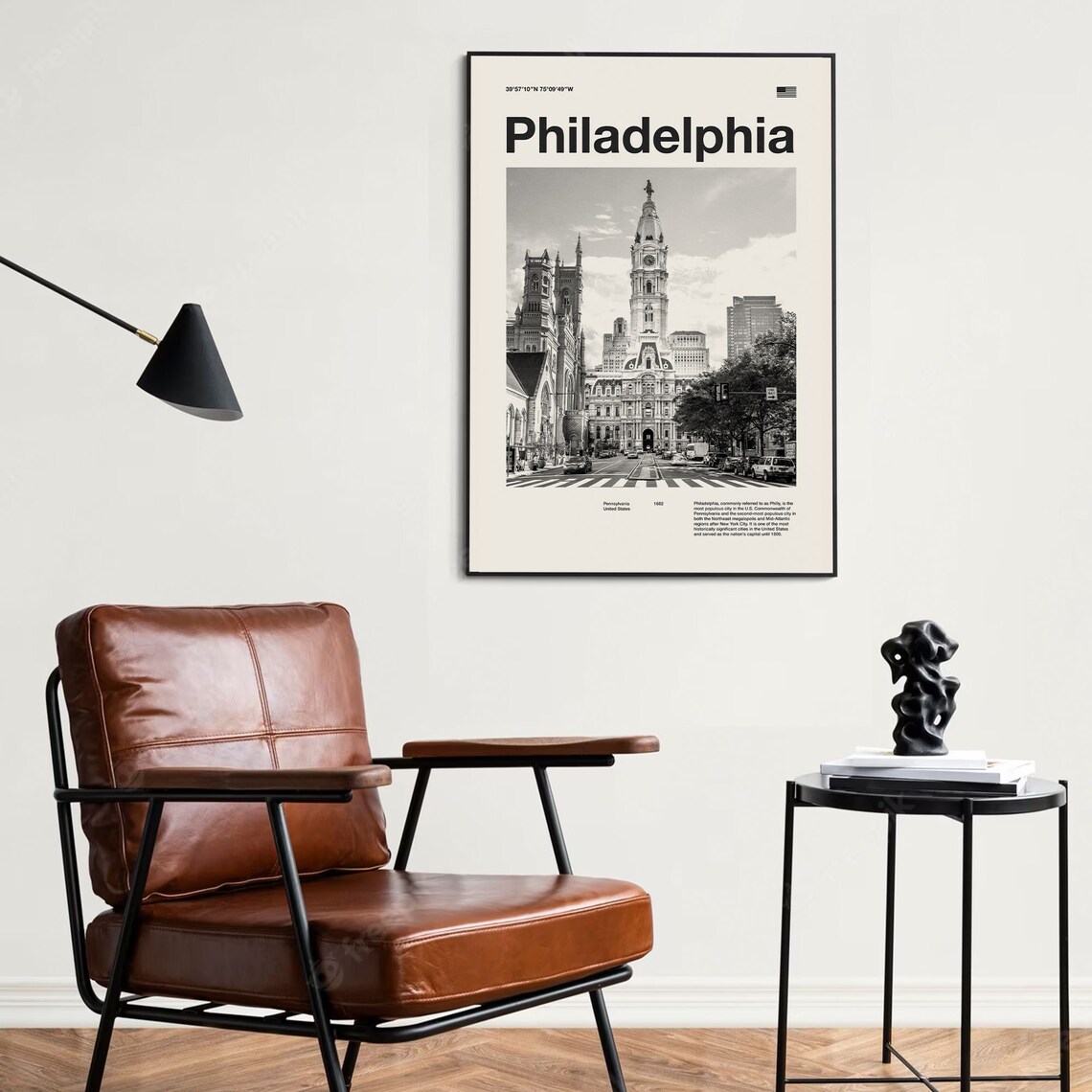 Philadelphia City Hall Black and White Historic Travel Photo Poster - Image 4