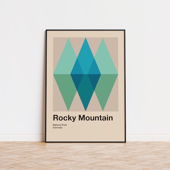 Rocky Mountain National Park Colorado Geometric Abstract Travel Poster