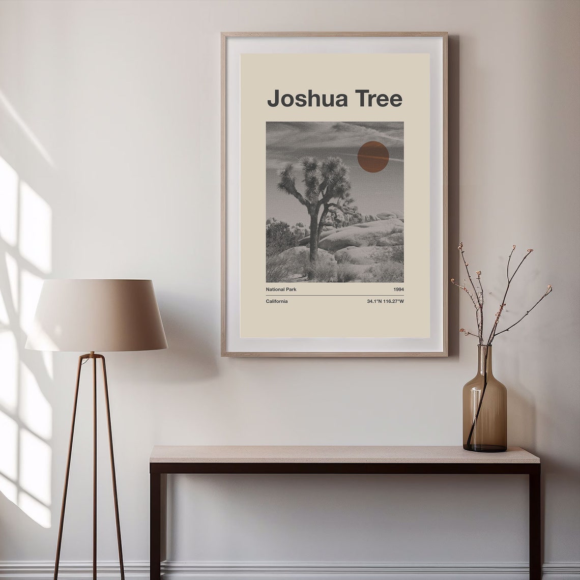 Joshua Tree National Park Mid Century Black and White Photo Poster - Image 3