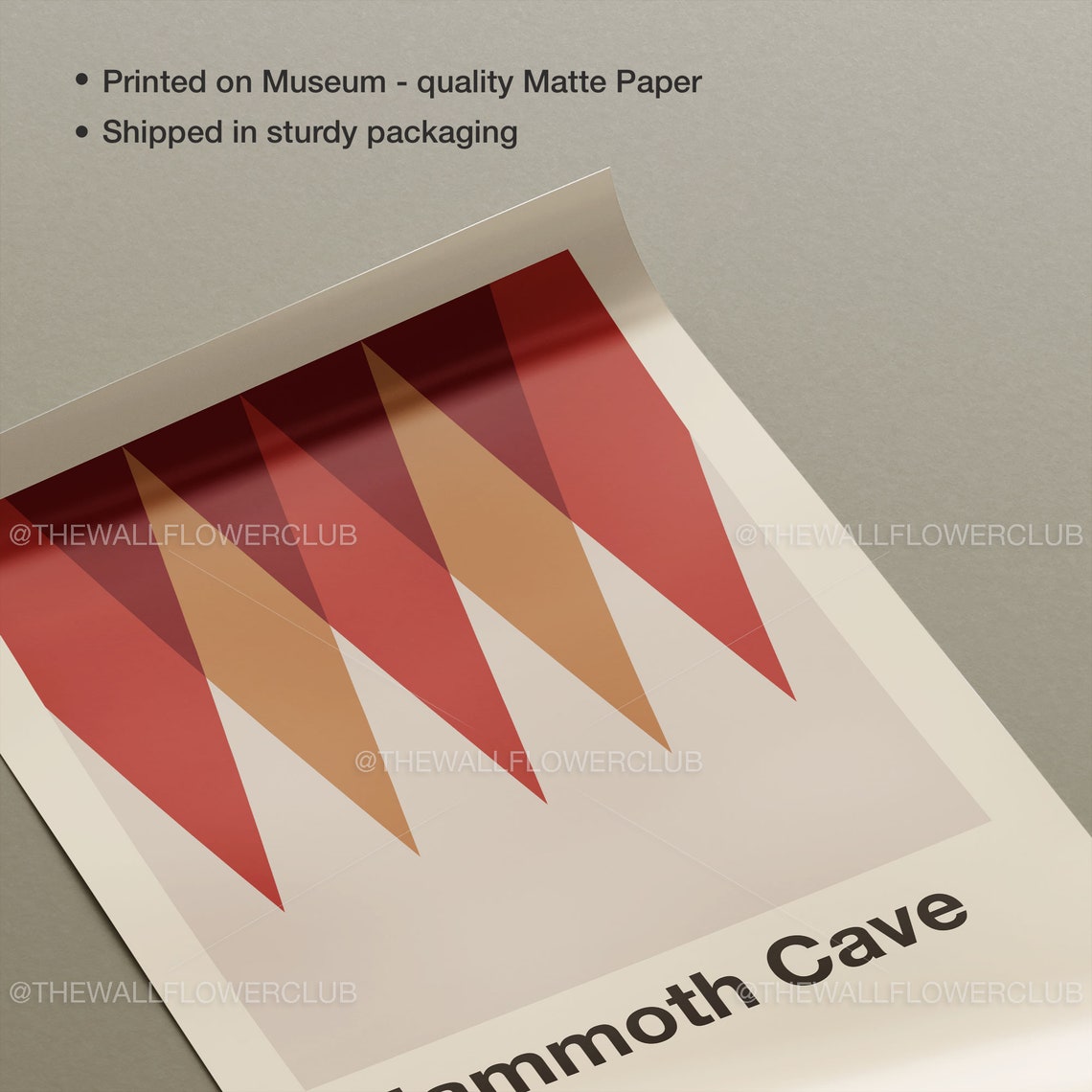 Mammoth Cave National Park Kentucky Minimalist Geometric Poster - Image 3