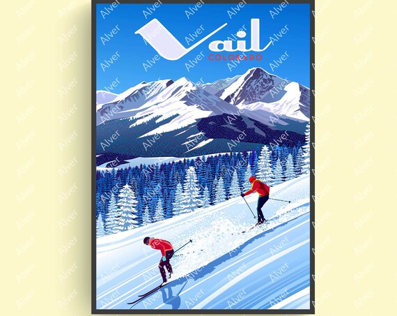 Vail Poster Colorado Poster Colorado Wall Art Ski Mountain Print Unframed