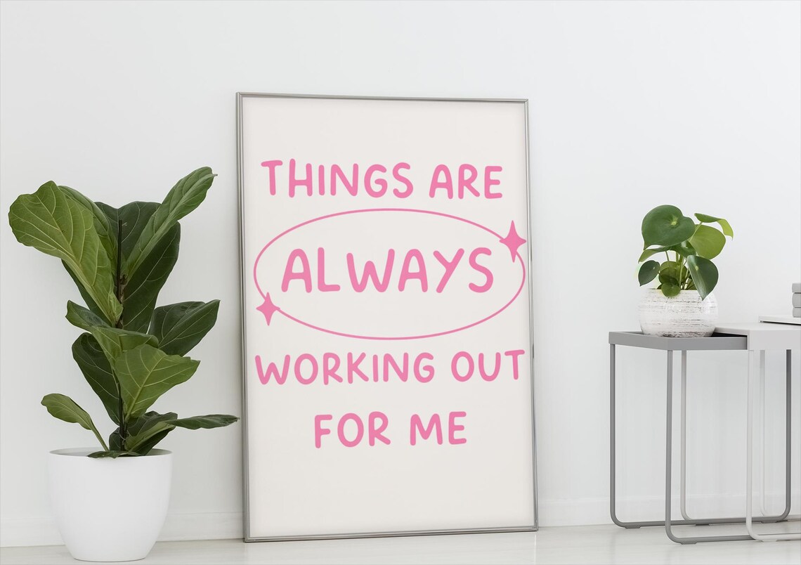 Pink Motivational Quote Print Positive Affirmation Minimalist Decor