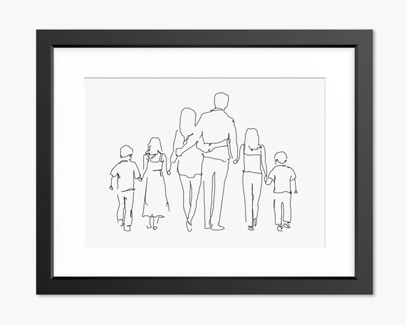 Family Print Family Line Art Family Portrait Family Drawing Mothers Day Print Family Gift Print Family Illustration Family Sketch