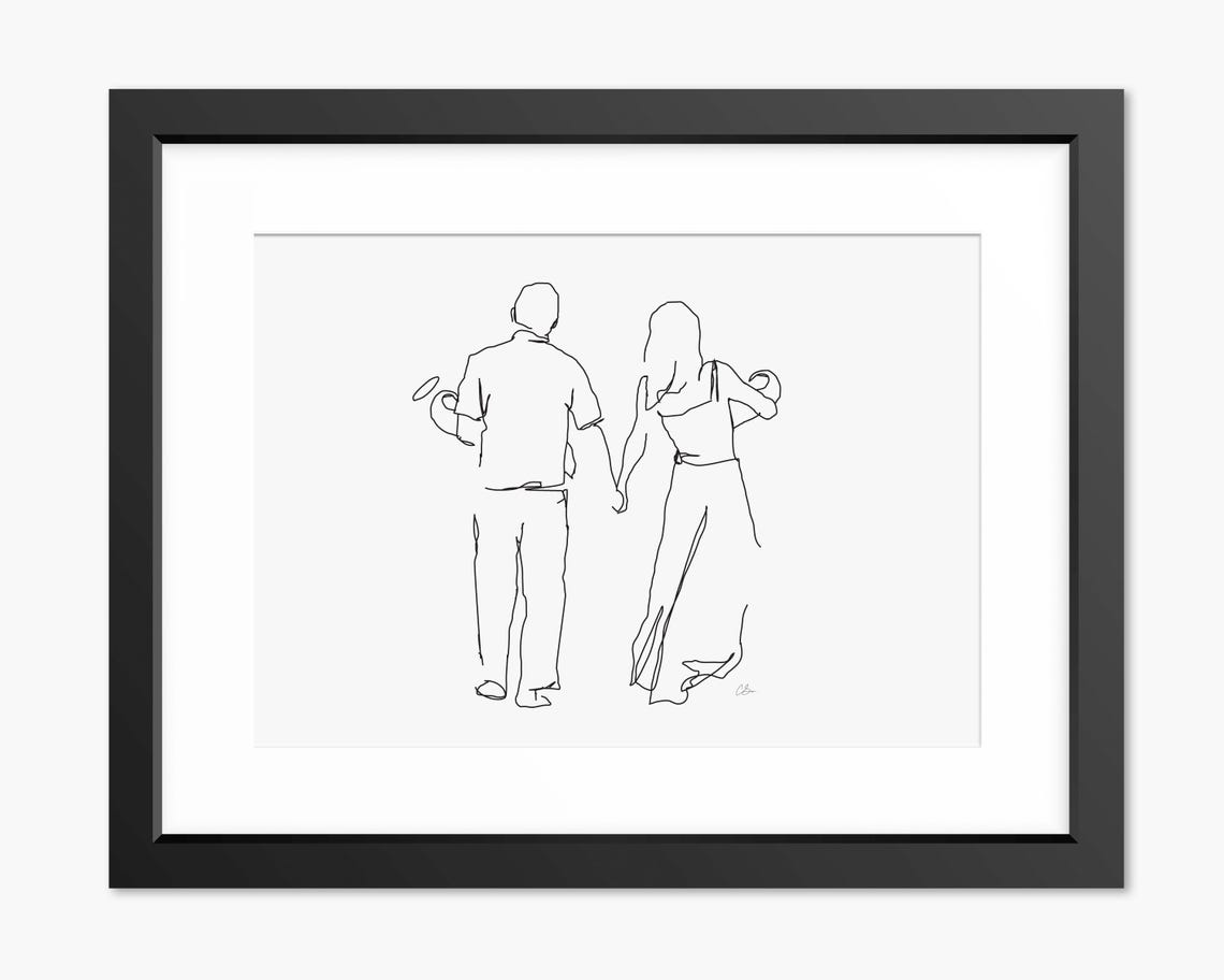 Family Print With Angel Baby Family Illustration With Angel Baby Family Print Family Drawing Family Art Print Family Line Art