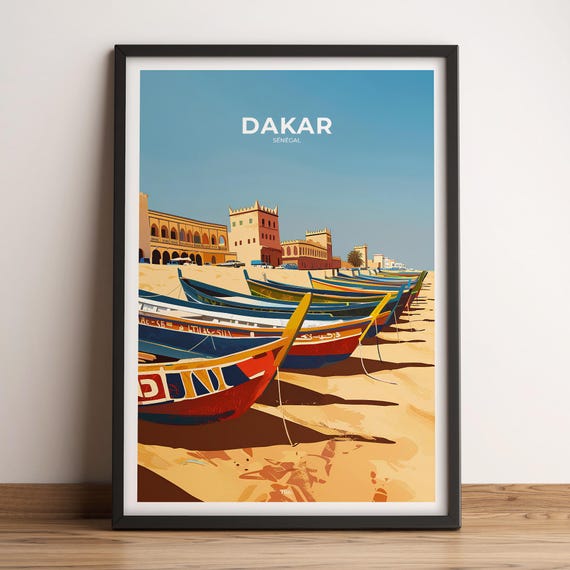 Dakar Poster Dakar Travel Poster Dakar Art Print Dakar Poster Dakar In Senegal Customizable Gift