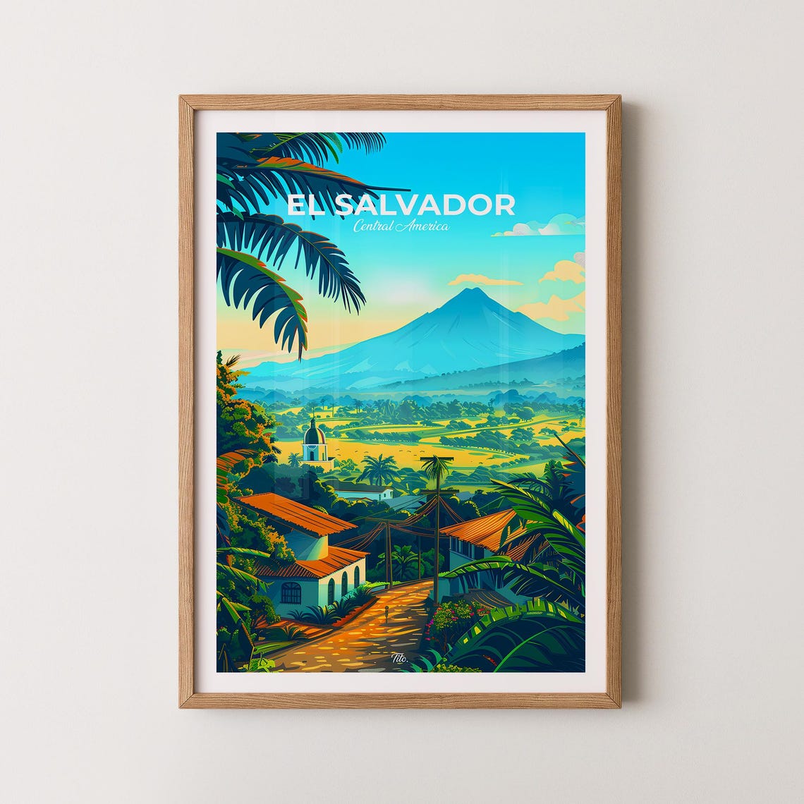 El Salvador Poster El Salvador Travel Poster El Salvador Art Print El Salvador Wall Art Central America Poster Gift For Travelers